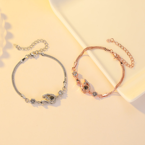 Elegant Black Swan Zircon Bracelet